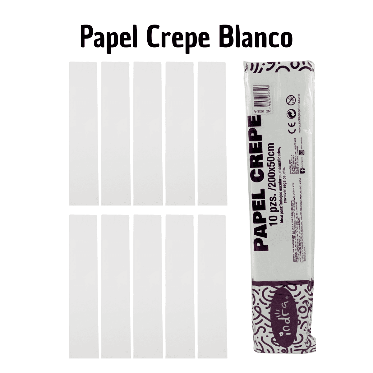 Papel Crepé Blanco - Base Neutra - Imagen 1