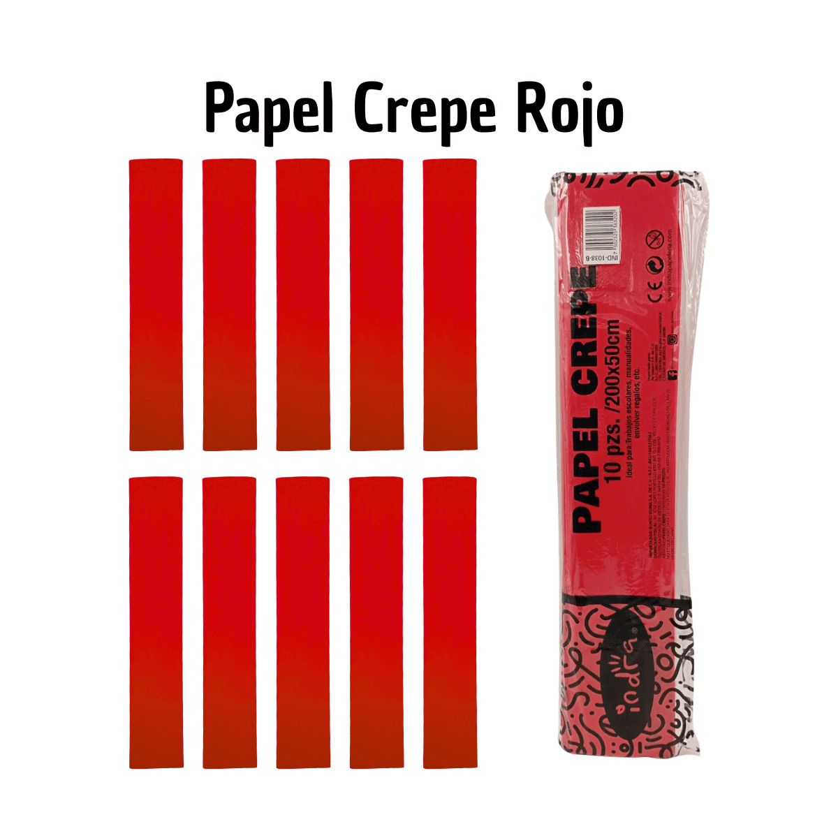 Papel Crepé Rojo - Pasión y Fiesta - Imagen 1